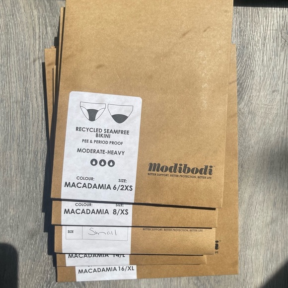 Modibodi Recycled Seamfree Bikini in Macadamia (Moderare-Heavy) - Picture 4 of 5